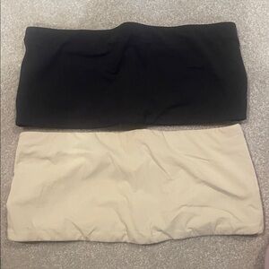 SKIMS Bandeau Tops - Black and Nude - Medium